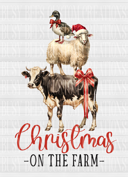 Christmas on the Farm Duck Sheep & Cow Aluminum Wreath Sign