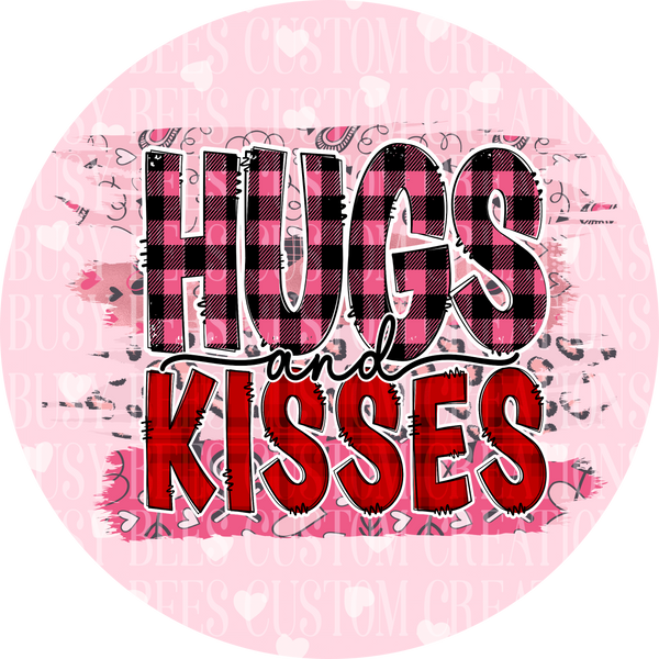 Hugs and Kisses Valetines Day Wreath Sign
