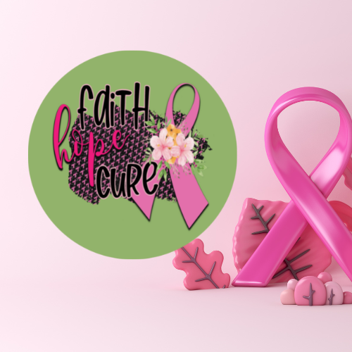Faith Hope Cure Breast Cancer Aluminum Wreath Sign