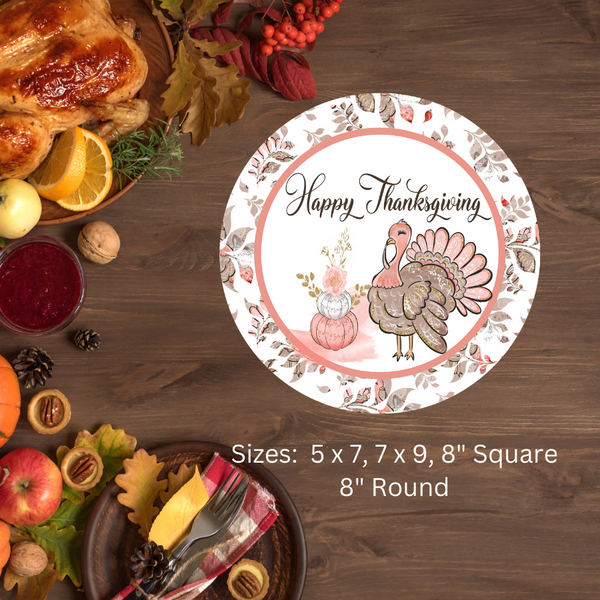 Happy Thanksgiving Victorian Turkey Wreath Sign