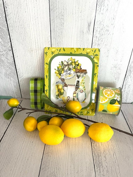 Fresh Lemons Sign, Lemons and Ribbon Combo