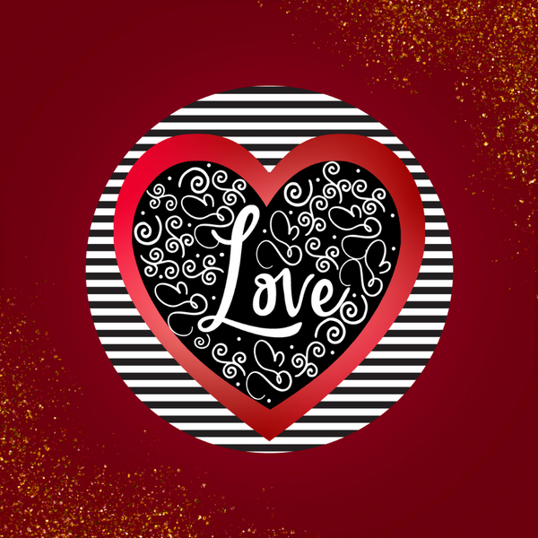 Black and White Love Stripes  Valentine Wreath Sign