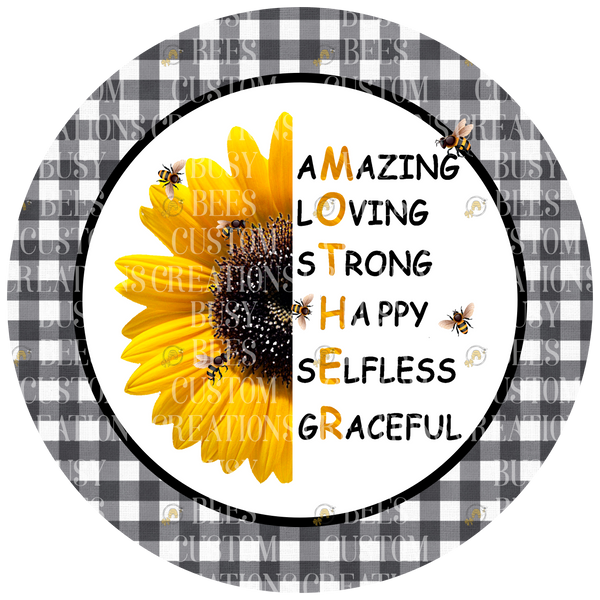 Sunflower Mothers Day Wreath Sign