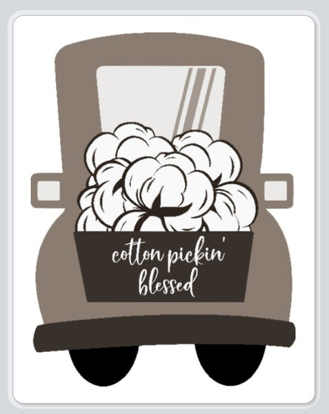 Cotton Pickin Blessed Truck Wreath Sign